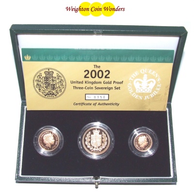2002 Gold Proof 3 Coin Set - Shield Reverse